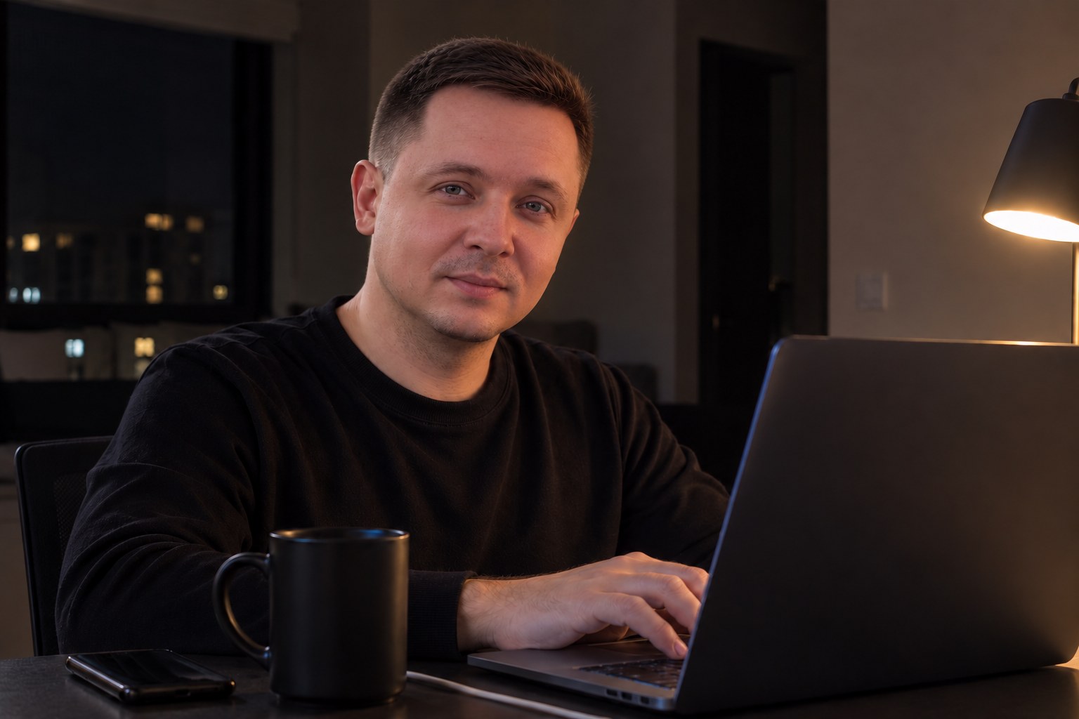 Алексей за работой